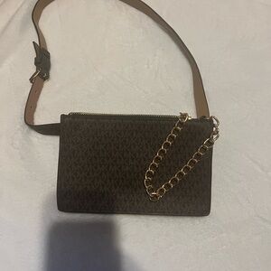 MICHAEL Michael Kors Brown Crossbody Bag with Gold Chain